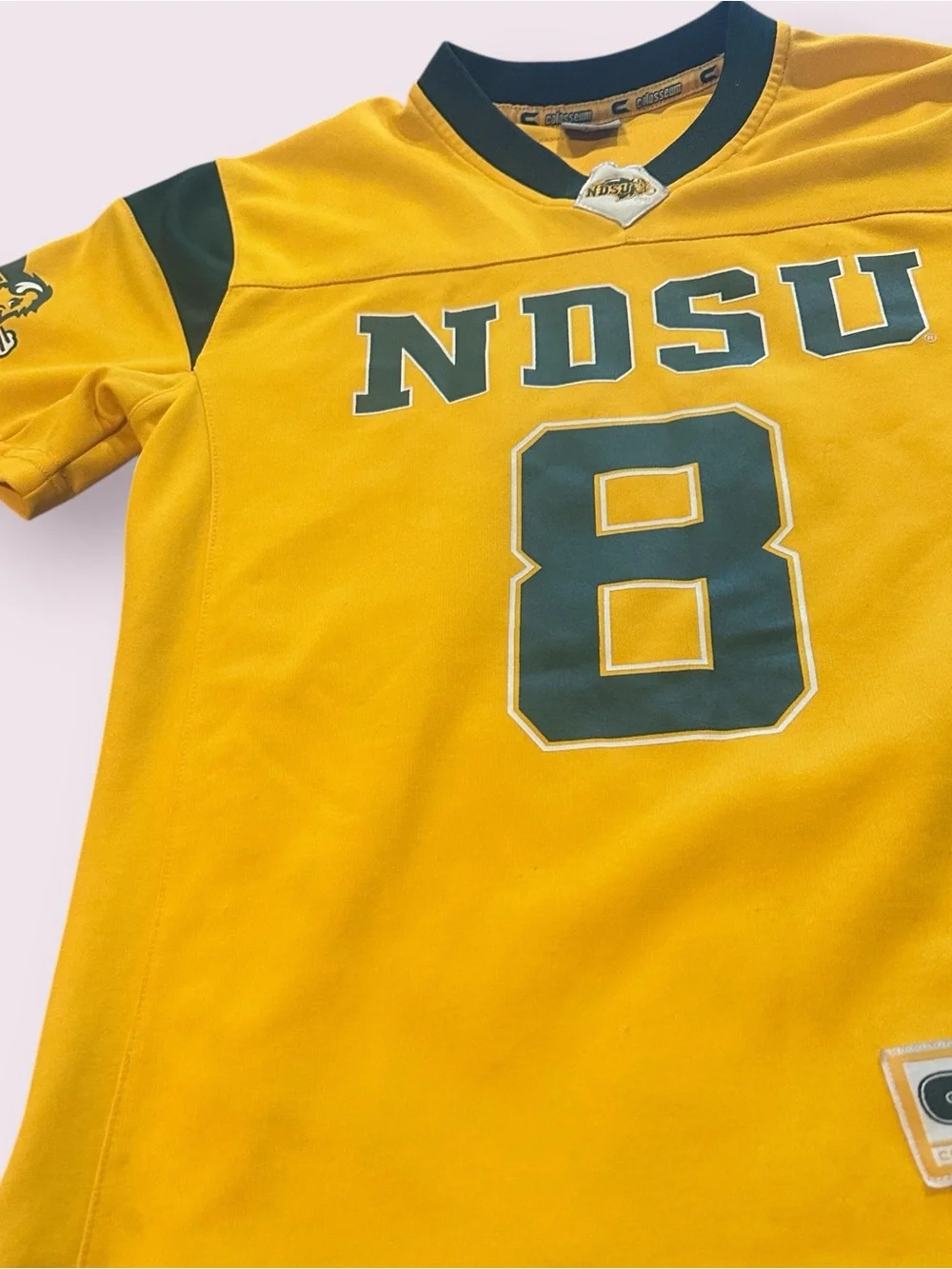 Colosseum NDSU Youth Gold & Green Football Jersey #8 Size Medium (10/12)